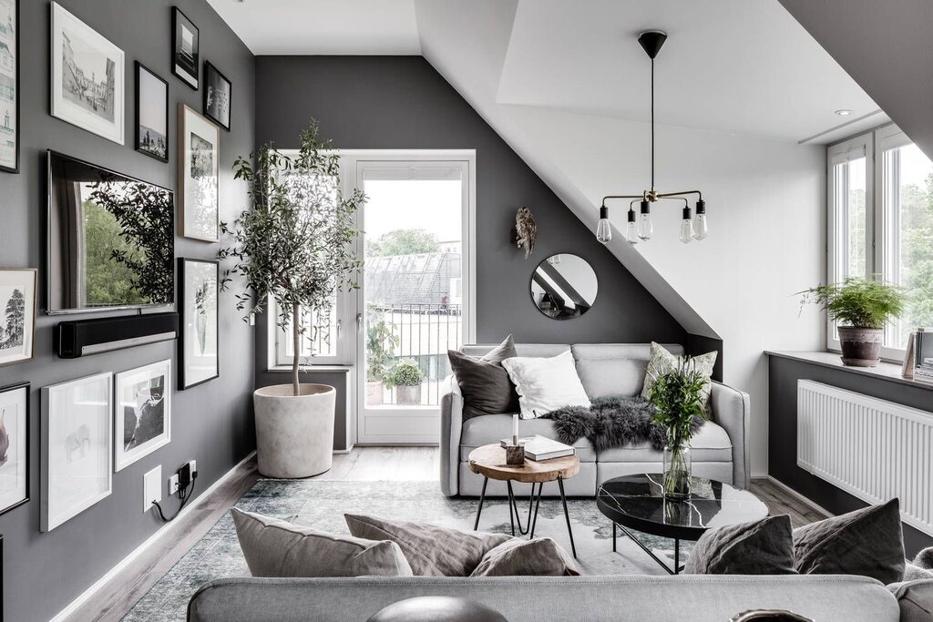 An apartment in gray tones