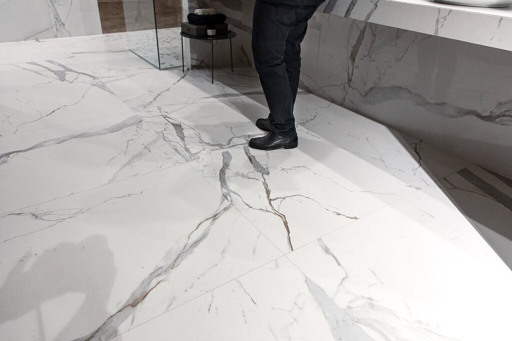 Quartz vinyl tile marble