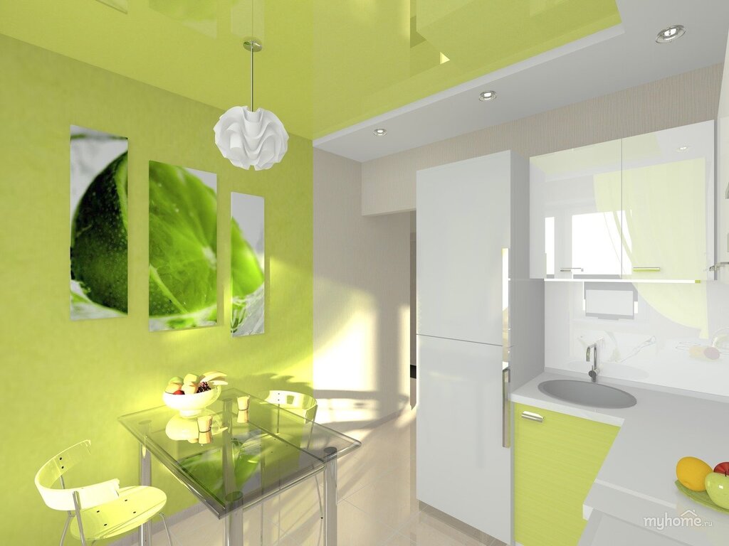 Lime-colored walls