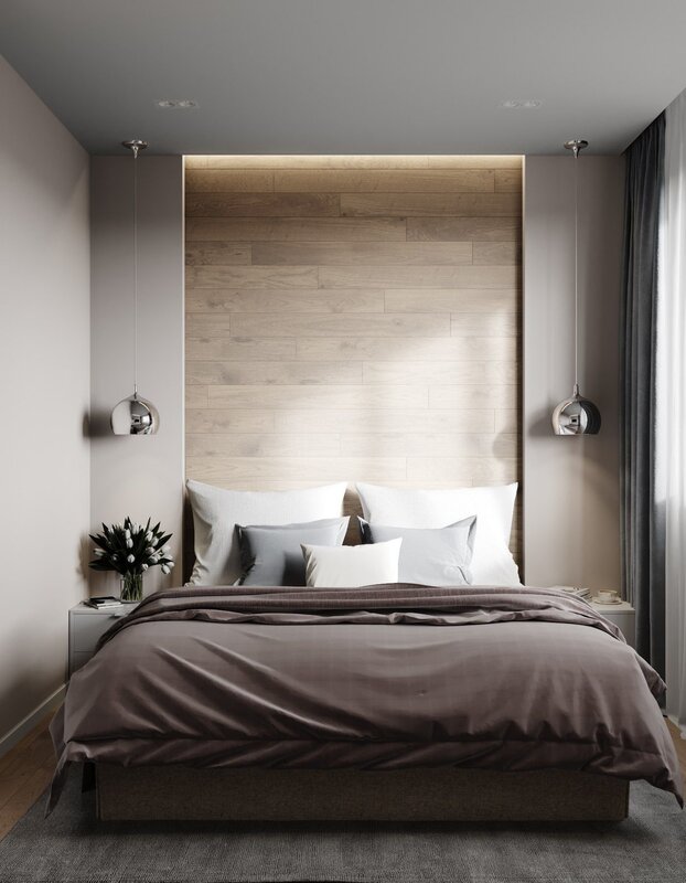 Laminate on the wall in the bedroom