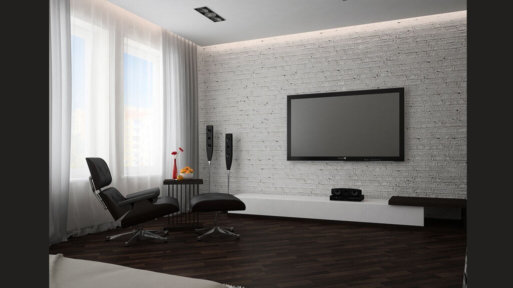 Laminate behind the TV