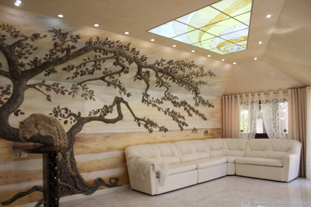 Stucco wood on the wall