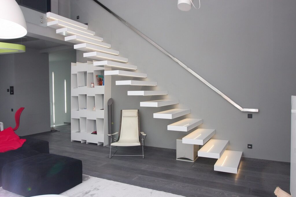 Staircase made of acrylic stone