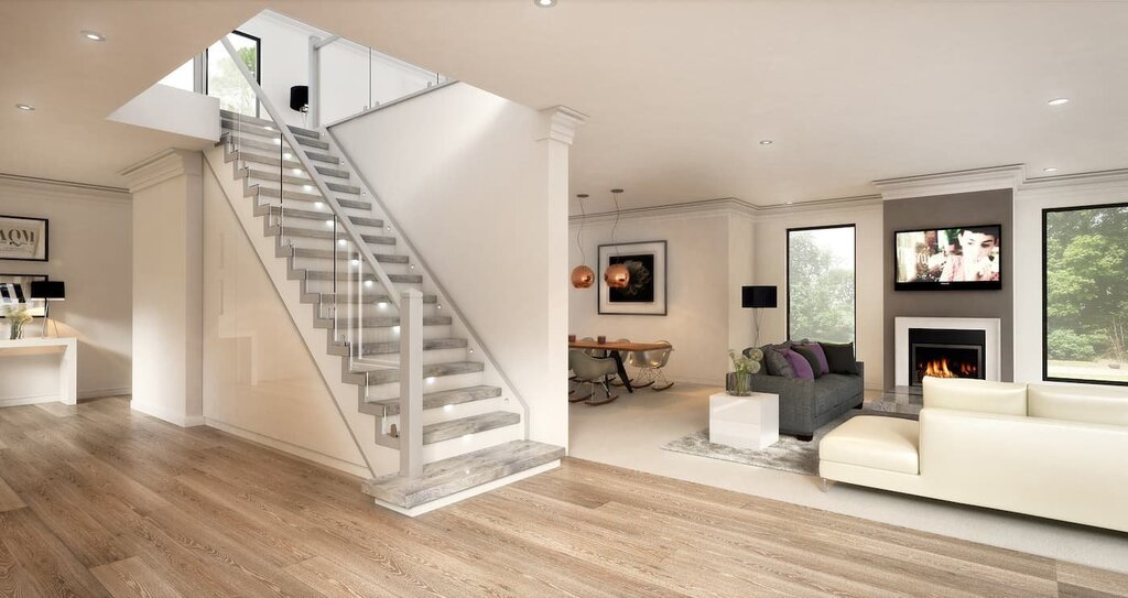 A staircase between floors in a private house