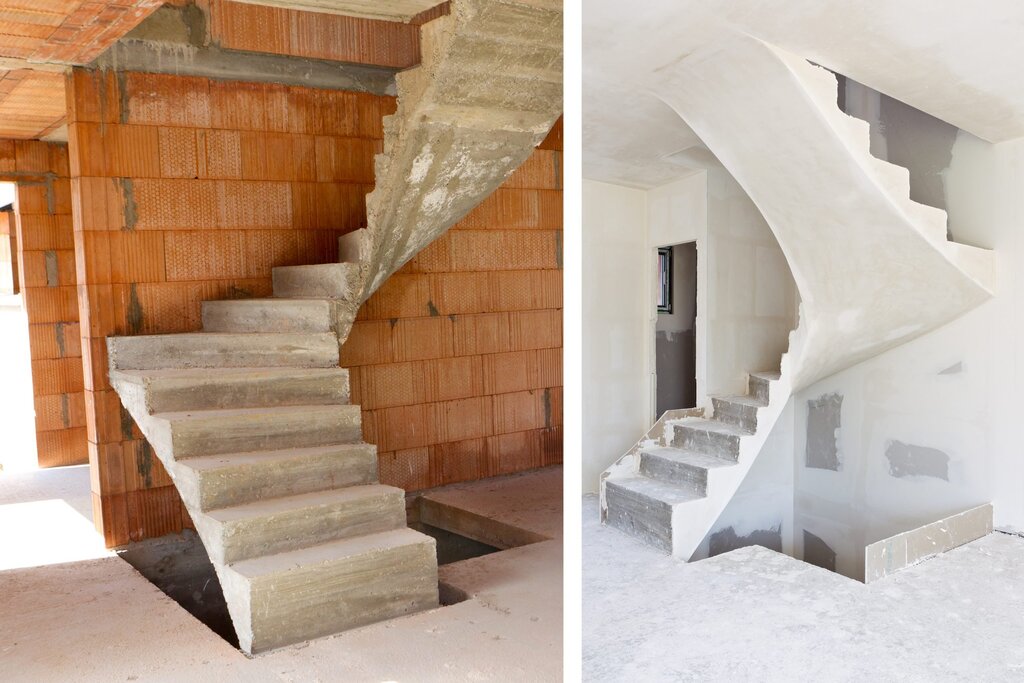 Monolithic reinforced concrete staircase 35 фото