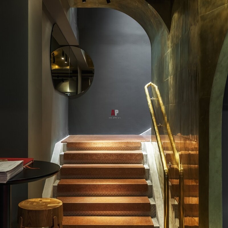 The staircase in the restaurant