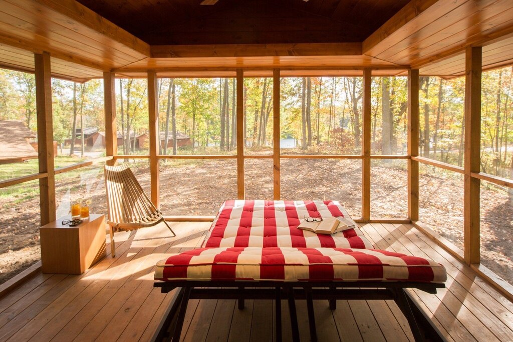 Summer house with panoramic windows