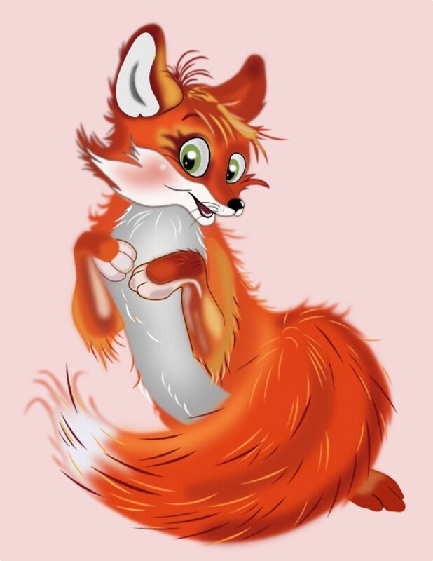 A fox drawn in pictures