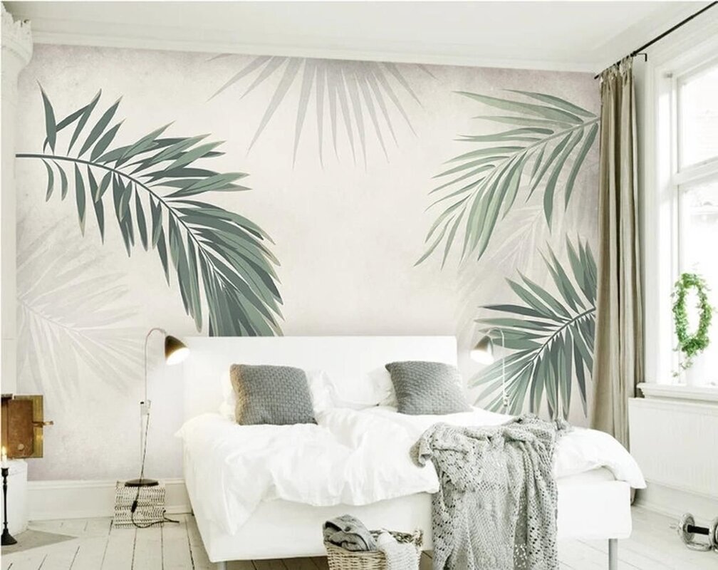 Palm leaves on the wall