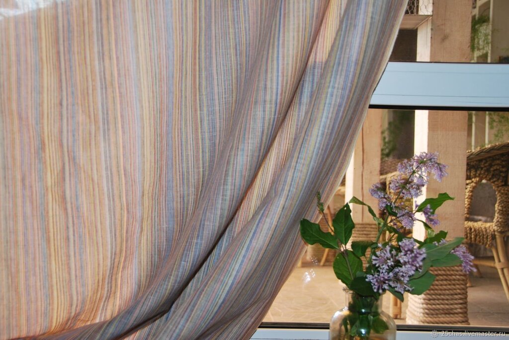 Linen curtains for the living room