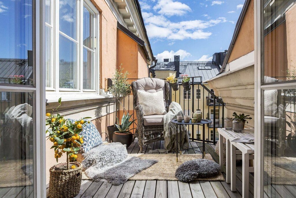 A loggia in Scandinavian style