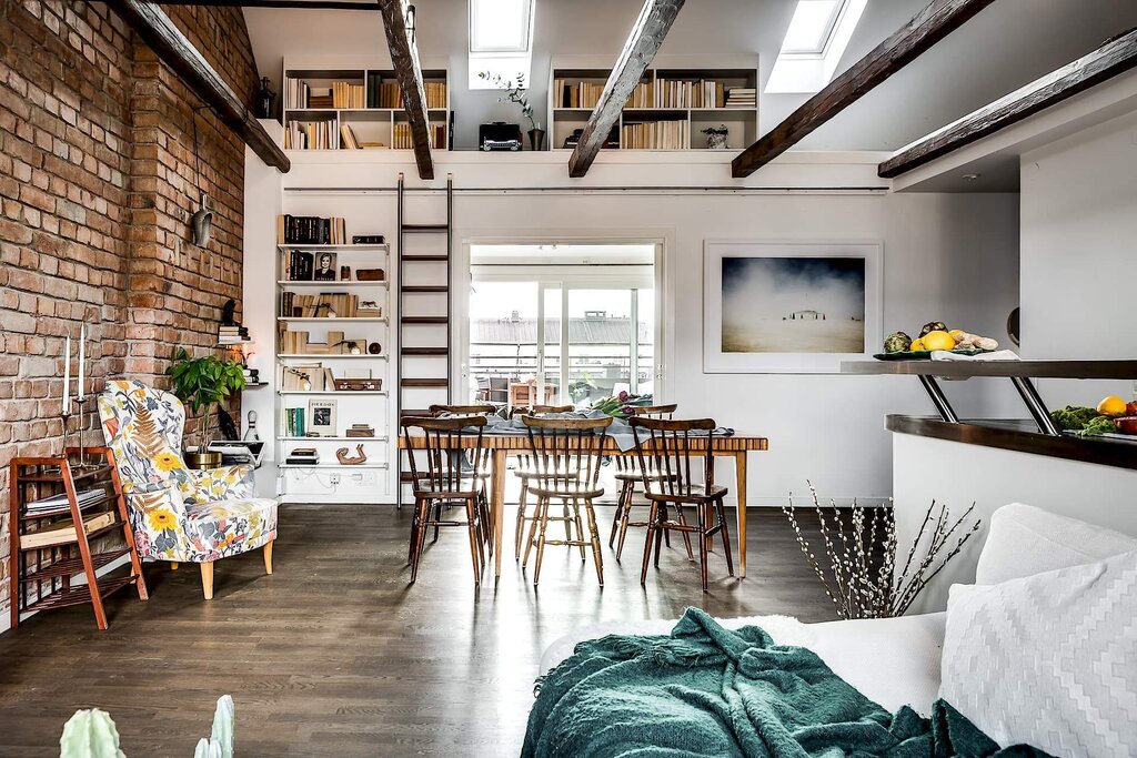 Loft with high ceilings