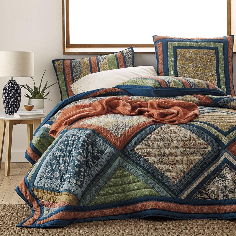 A patchwork quilt for the bed