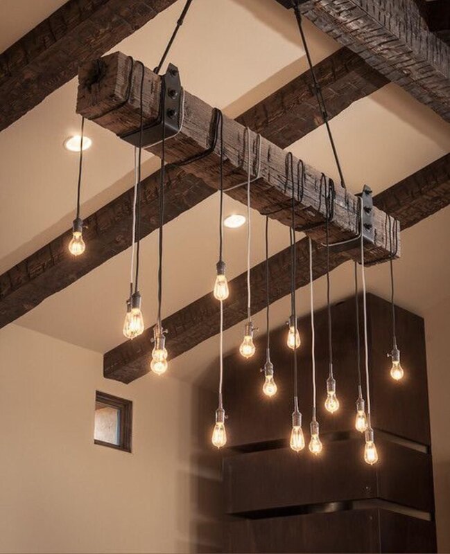 Log chandelier