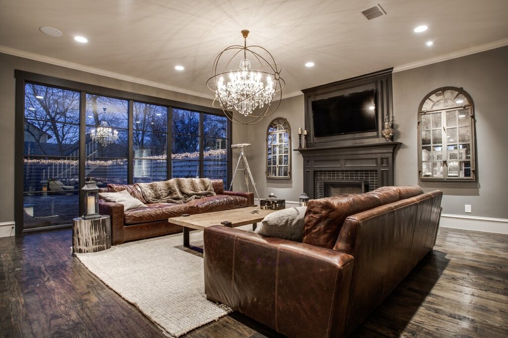 Chandelier for the living room in loft style