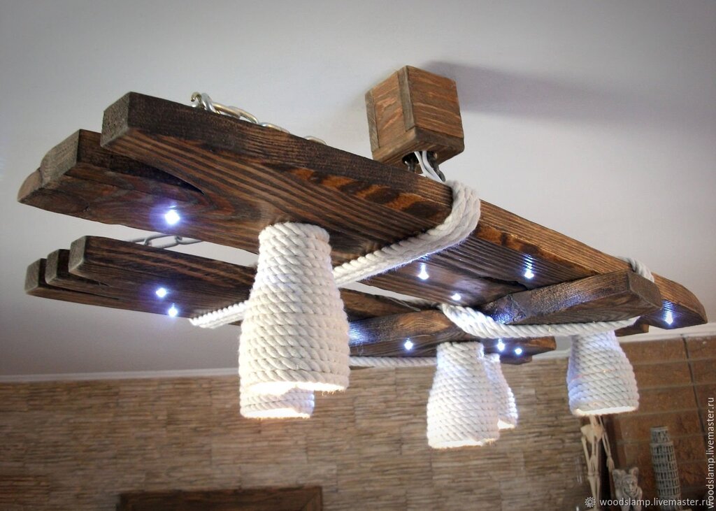 Wooden chandelier