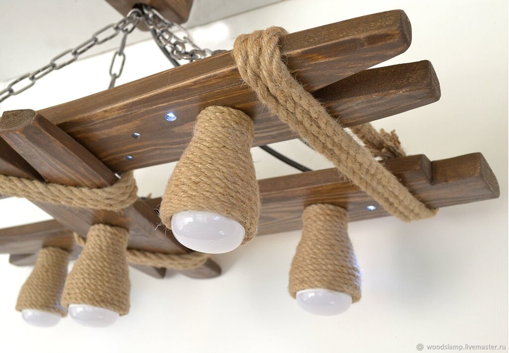 A chandelier made of rope