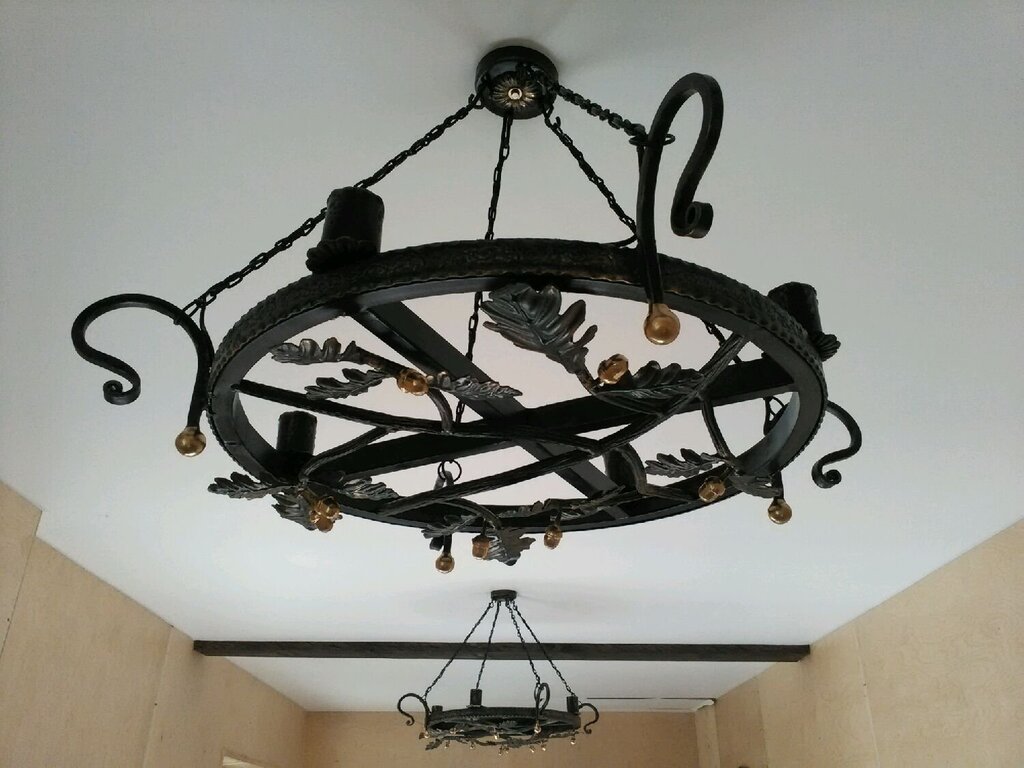 Chandelier made of profile pipe