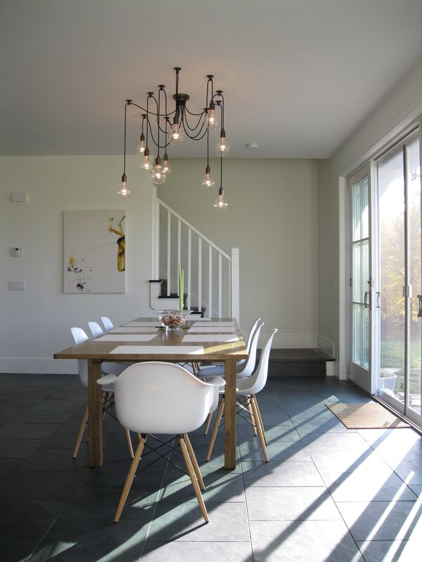 Spider chandelier in a loft interior