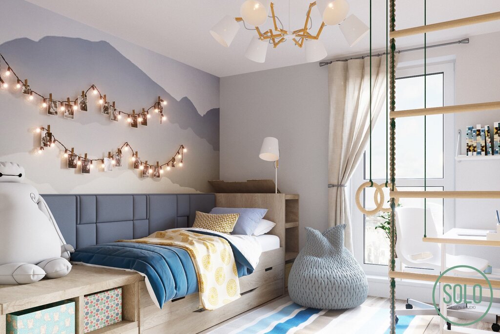 A chandelier for a boy's bedroom