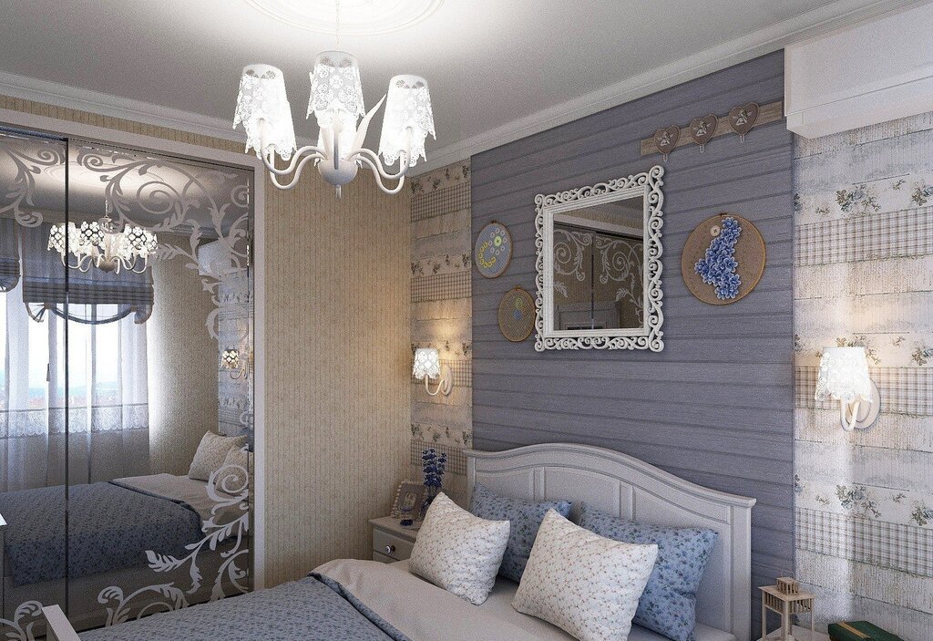 A Provence-style chandelier for the bedroom