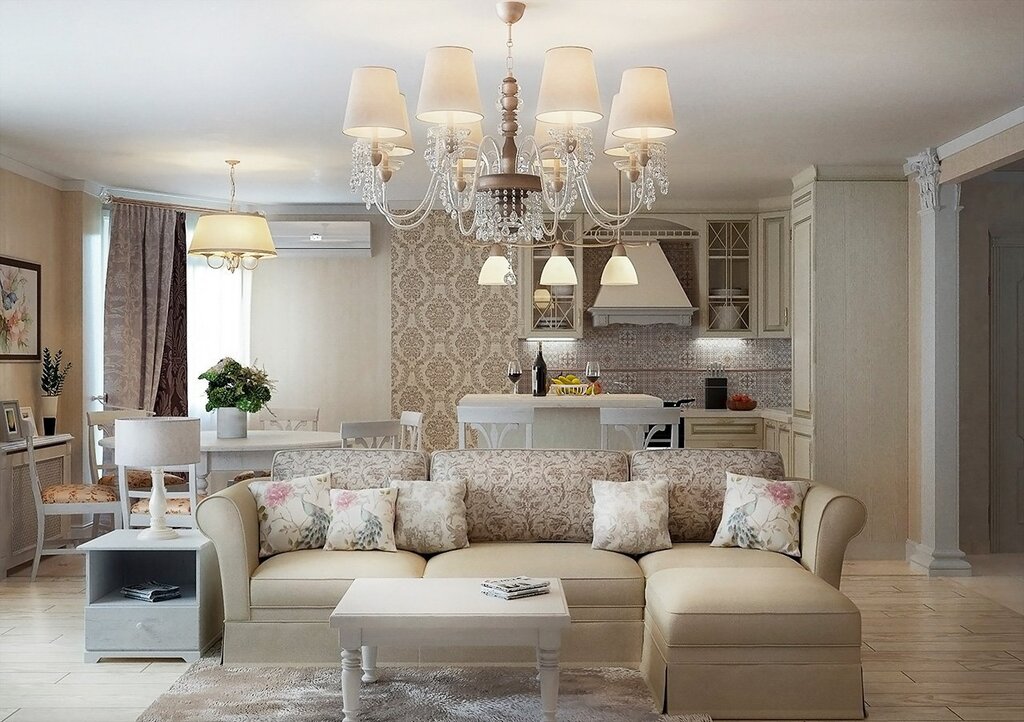 Chandeliers companions for the living room and kitchen