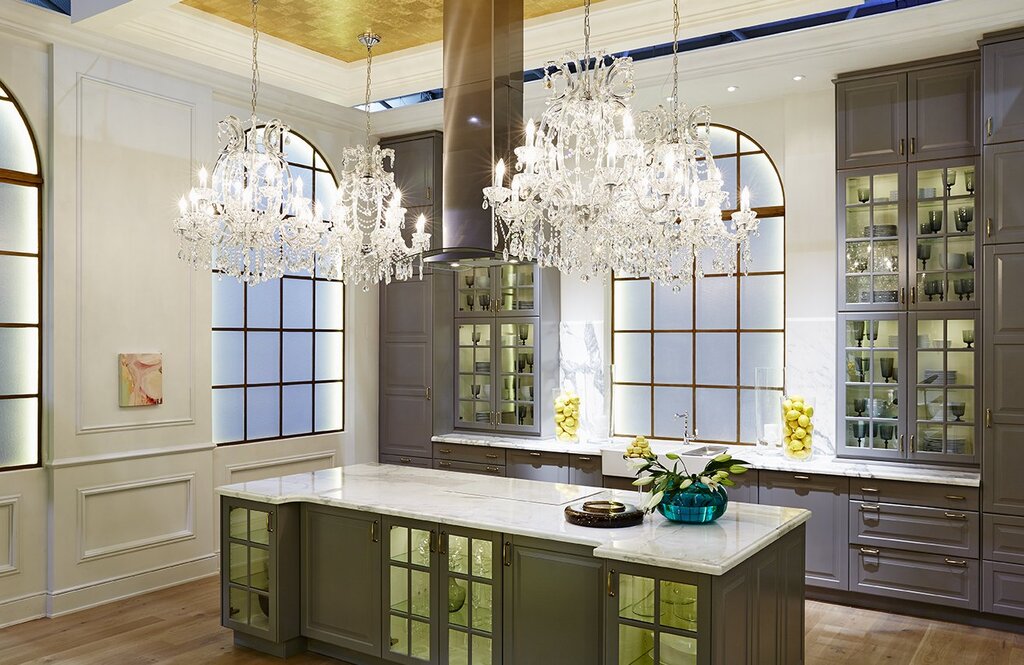 Chandeliers for the kitchen in the interior