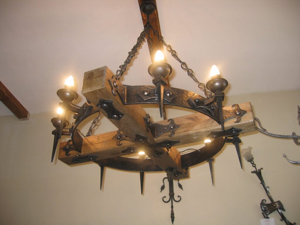 Chandeliers in antique style made of metal