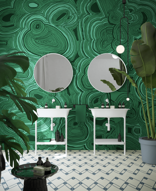 Malachite in the interior