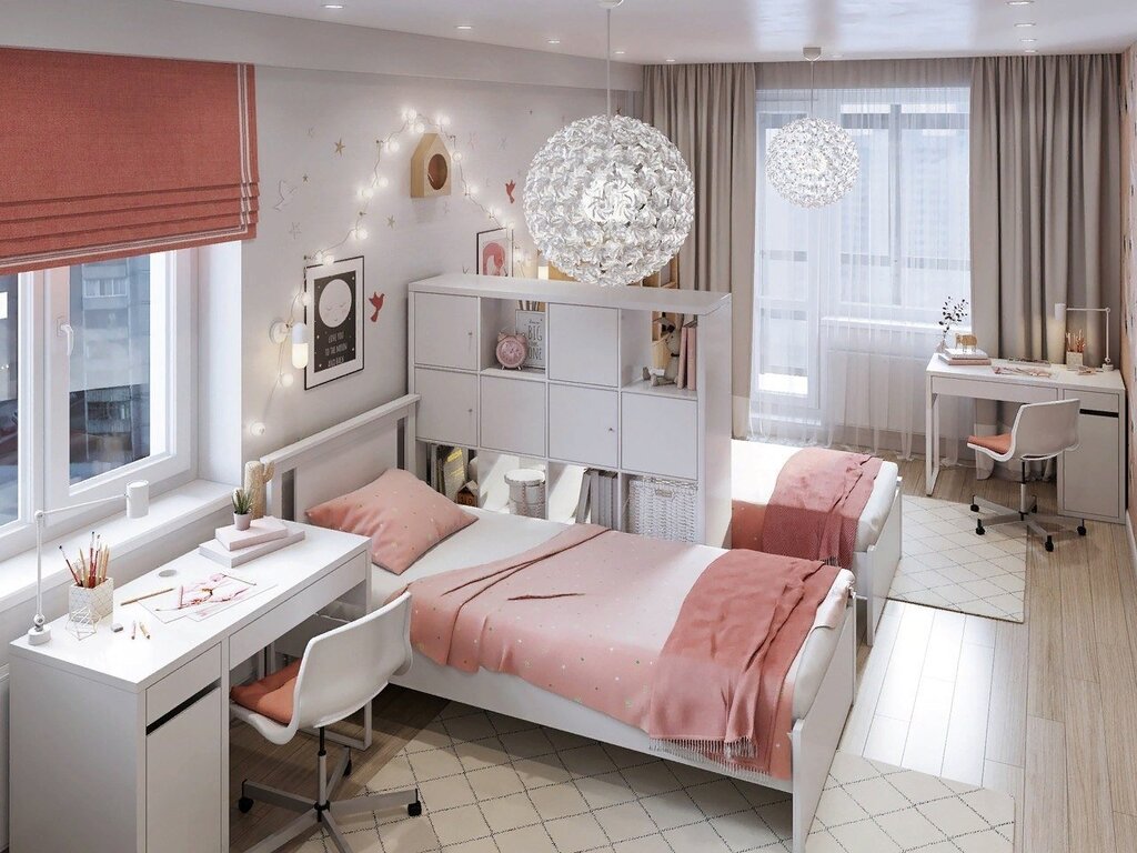 A small bedroom for two girls