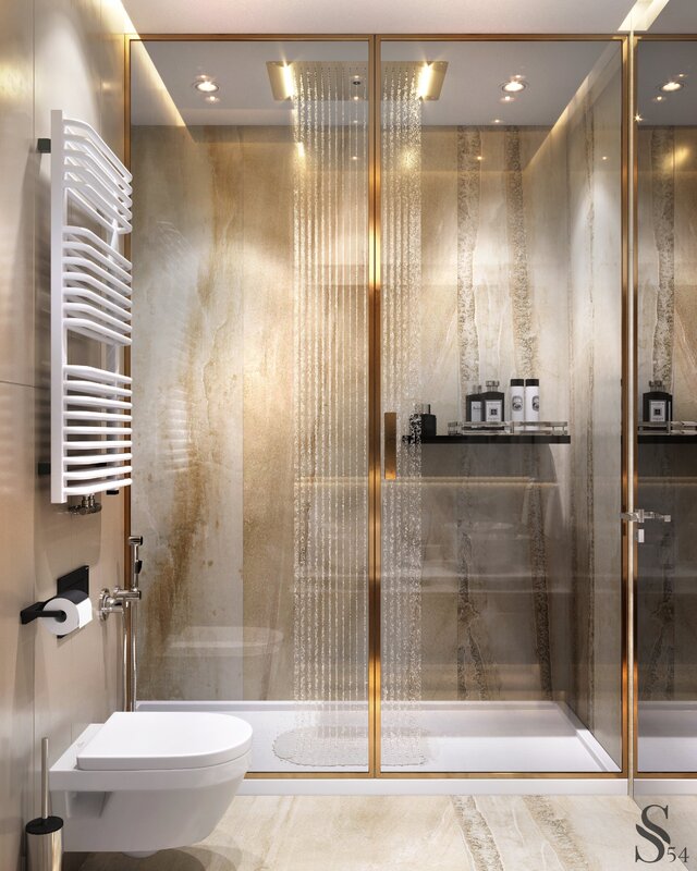 A small bathroom with a shower