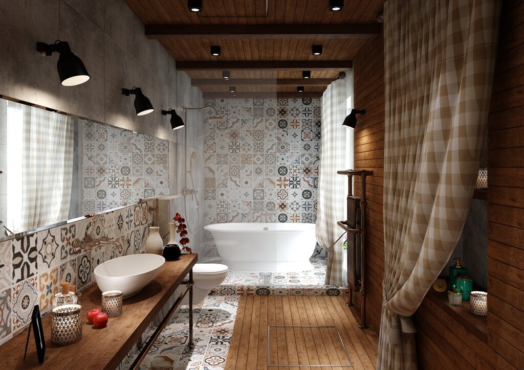 Small loft-style bathroom