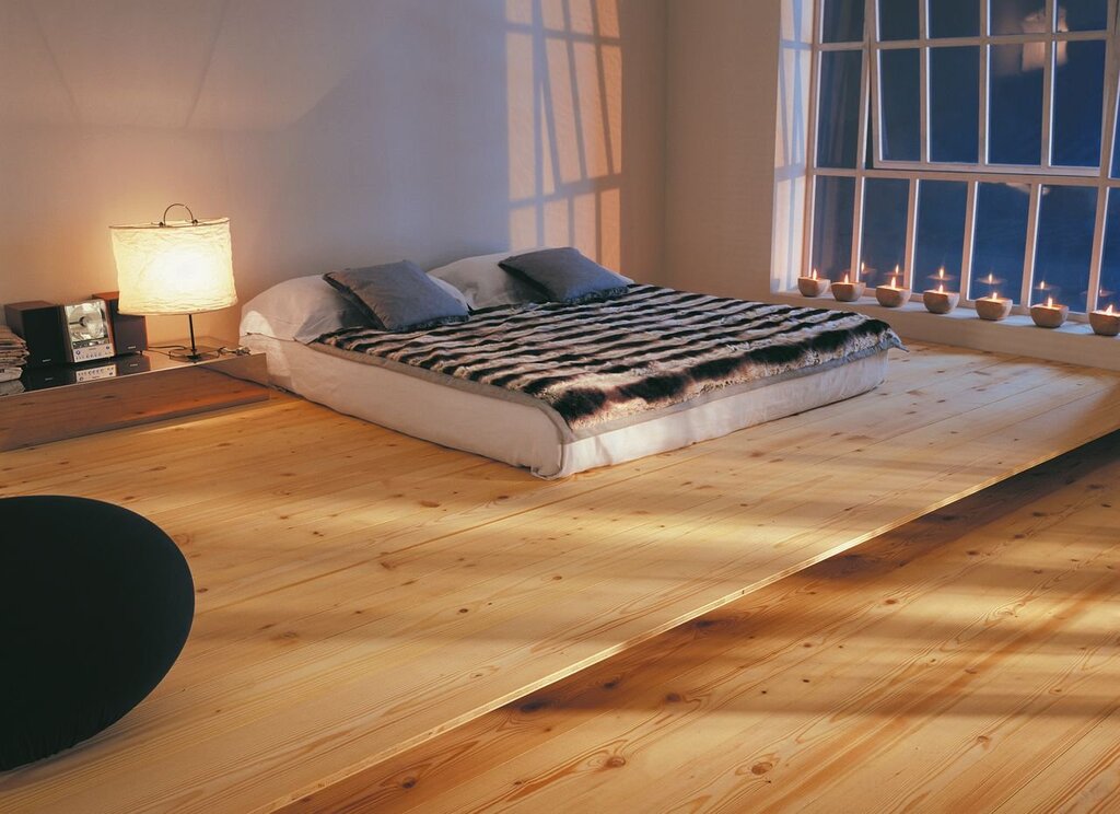 A mattress on the floor instead of a bed