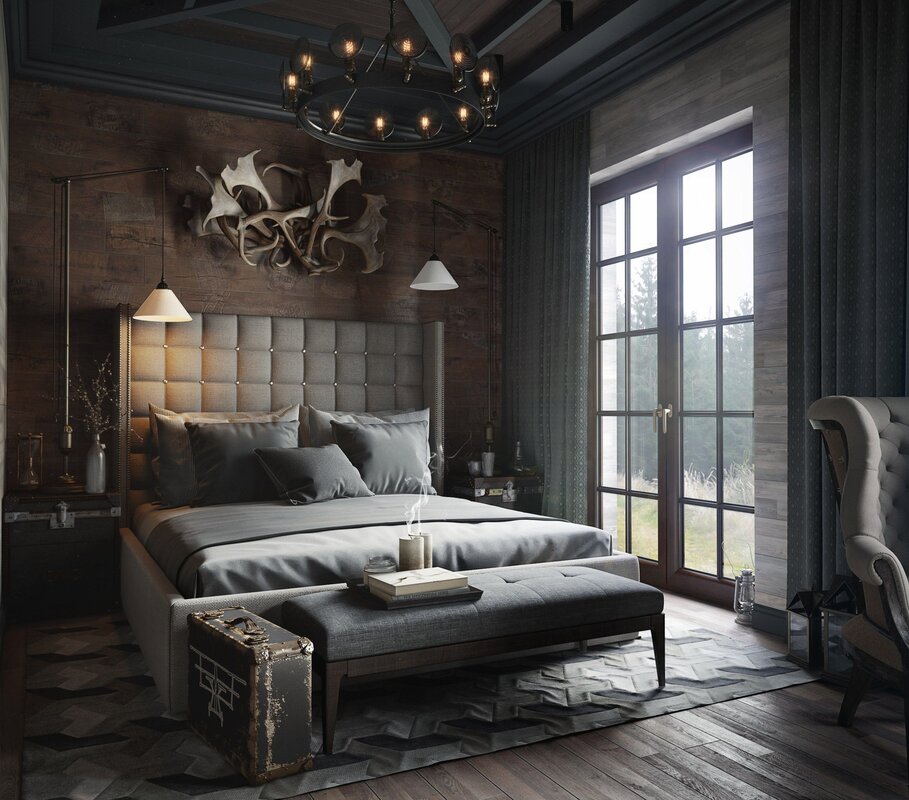 Bedroom furniture in loft style