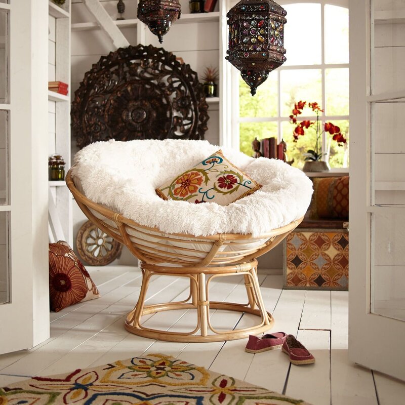 Rattan furniture in the interior