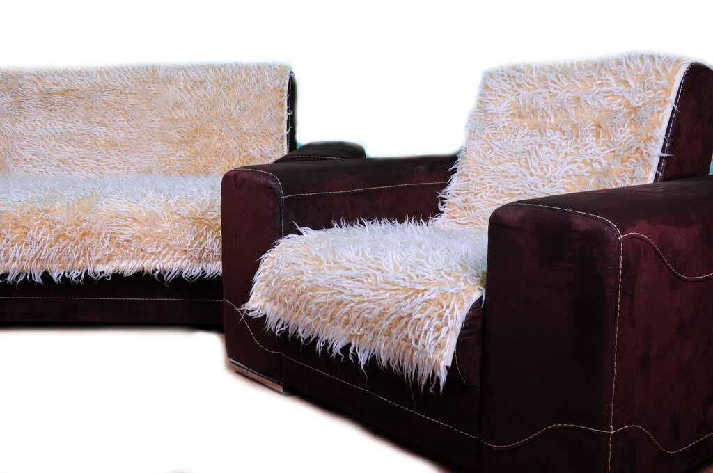 Fur throw for the sofa