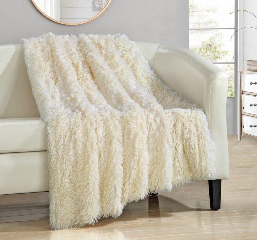 Fur throw for the sofa