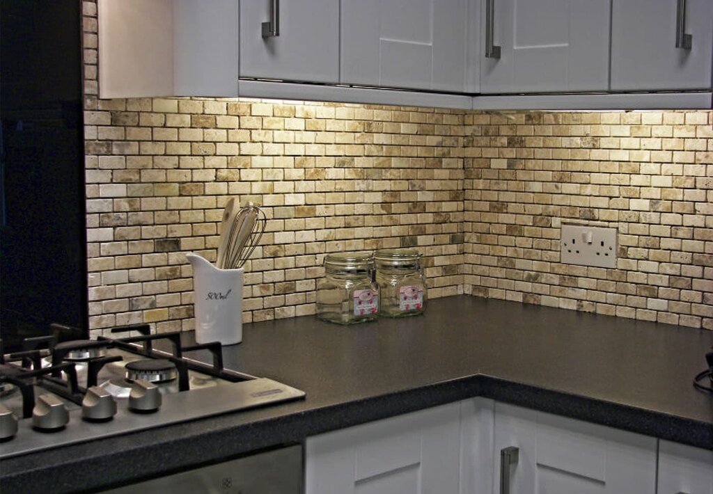 Small tiles for the kitchen backsplash