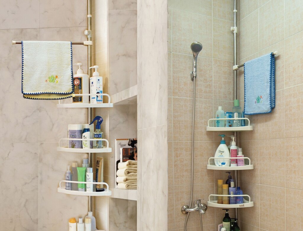 Metal shelves for the bathroom