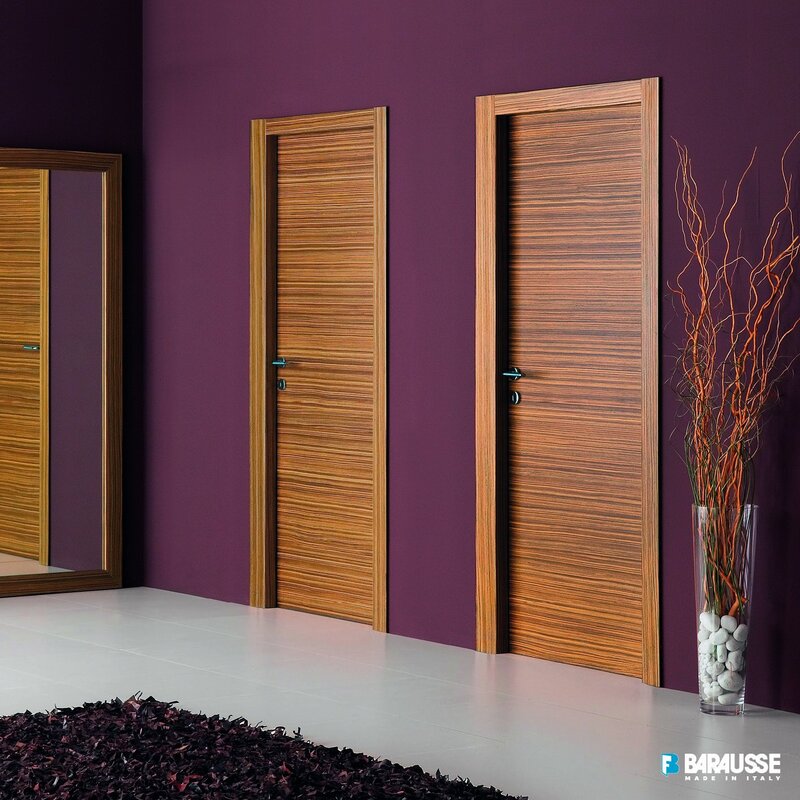 Interior doors with a wood finish