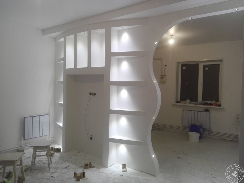 Interior walls made of drywall