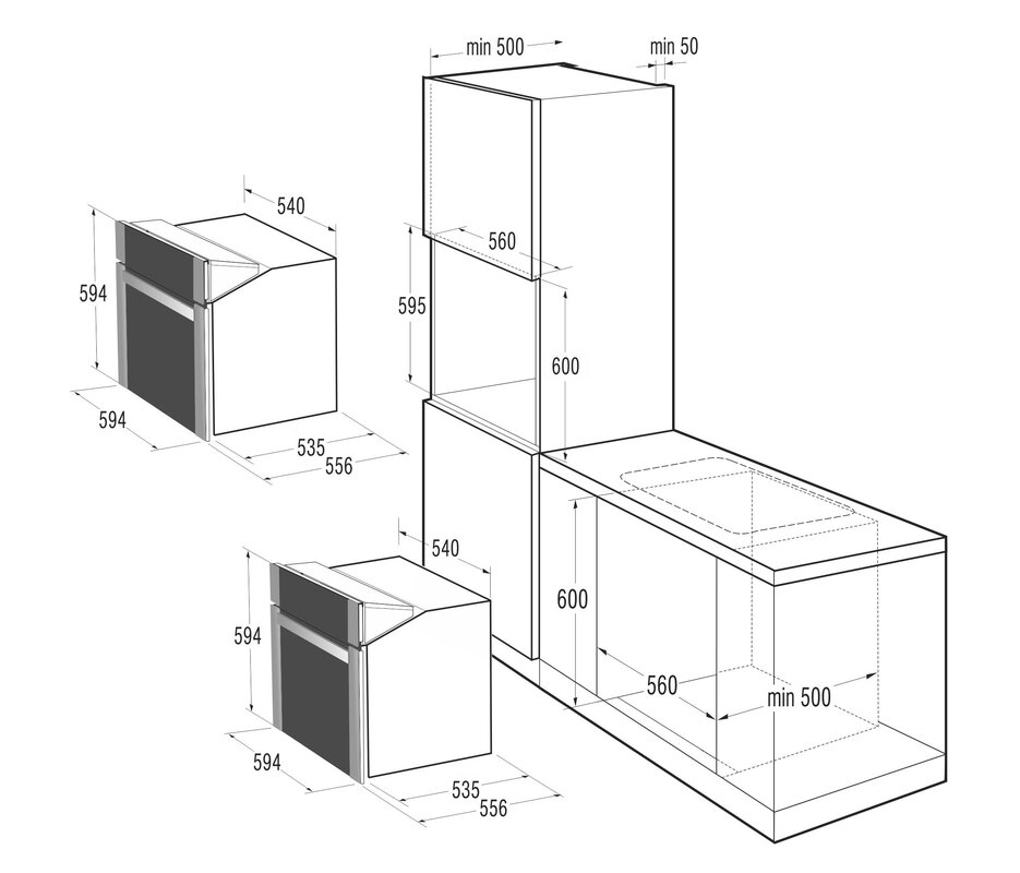 Microwave in the kitchen set