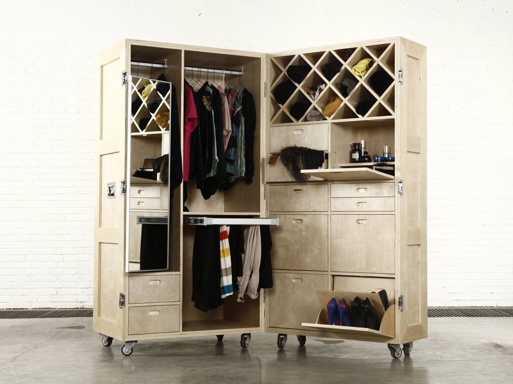 Multifunctional cabinet for the hallway 34 фото