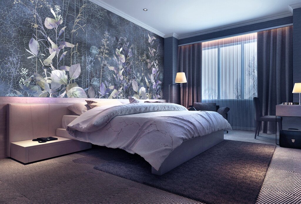 Fashionable wallpapers for the bedroom 43 фото