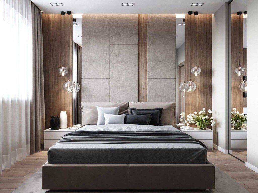 Trendy bedroom interior