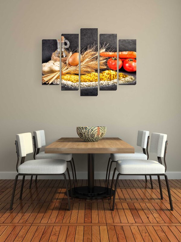 Modular paintings for the kitchen above the table