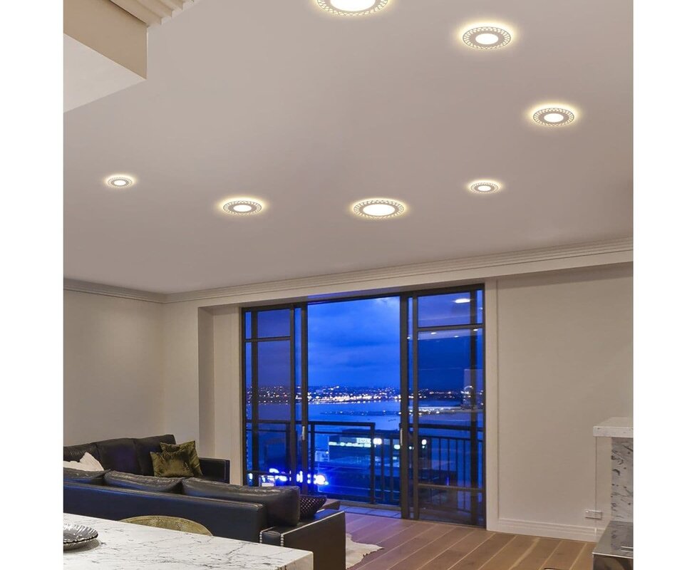 Installation of lights in a stretch ceiling