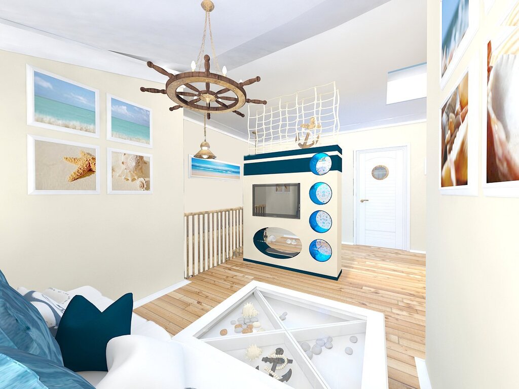 Nautical style in apartment interior design