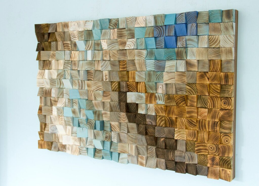 Wooden wall mosaic