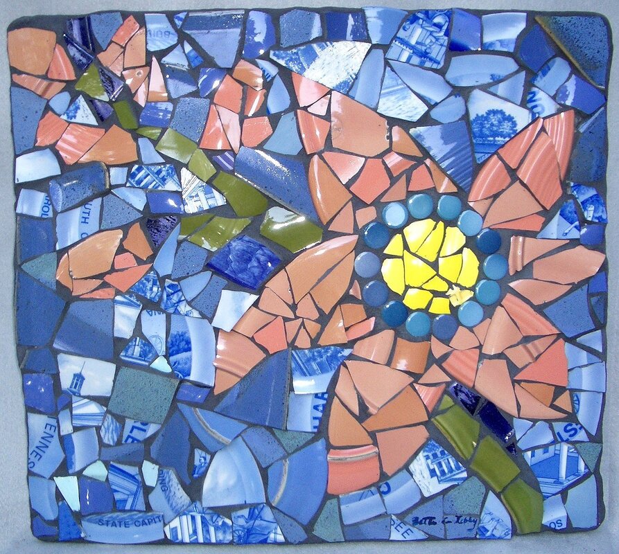 Mosaic made of broken tiles